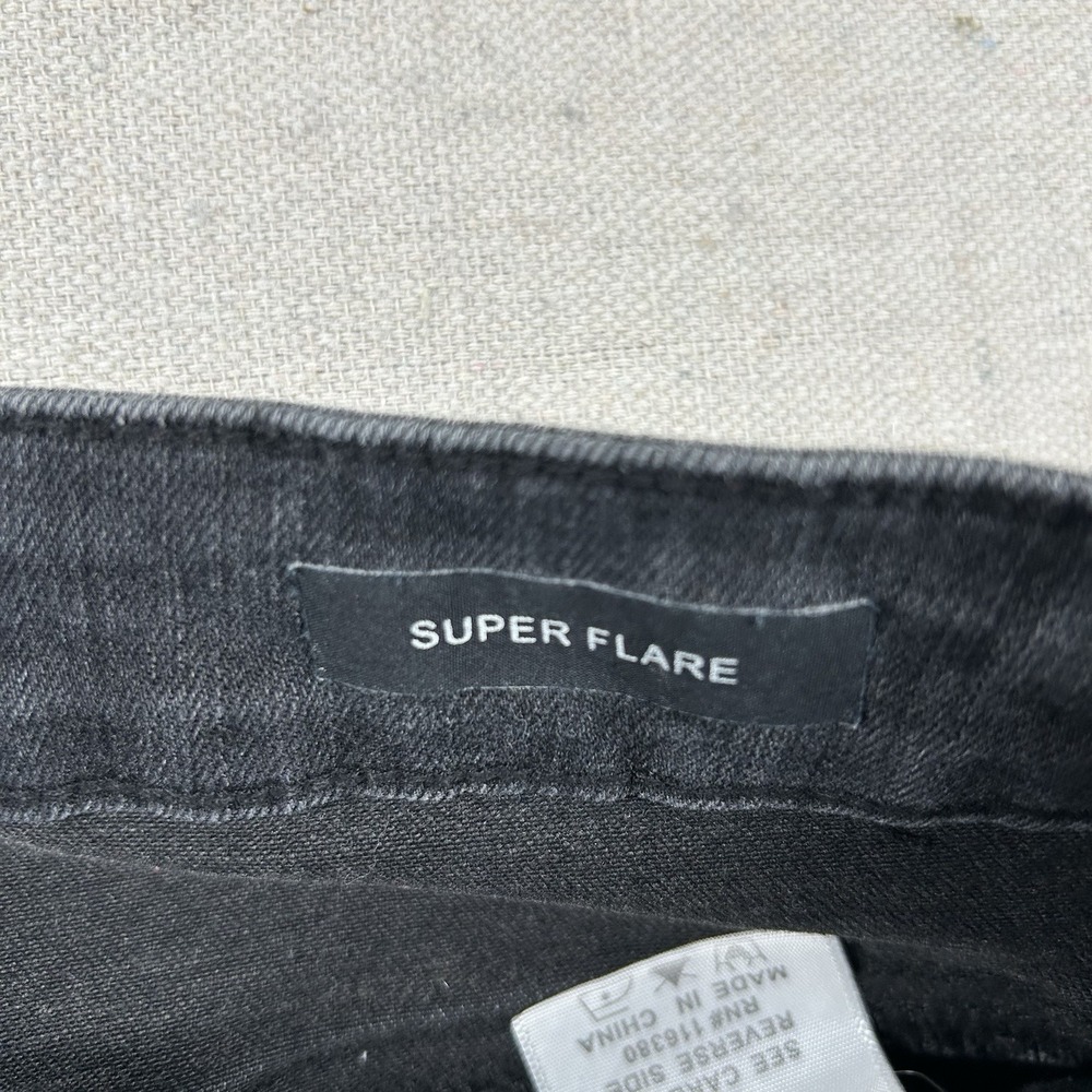 Judy Blue Jeans Womens 7/28 Super Flare Bell Bottoms Charcoal Raw Hem Gray - Picture 4 of 11